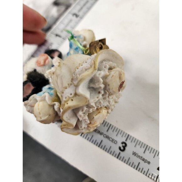 Vintage Enesco Mary's Moo Moos Cow Figurine Angel Girl With Bell Ornament - Picture 7 of 8